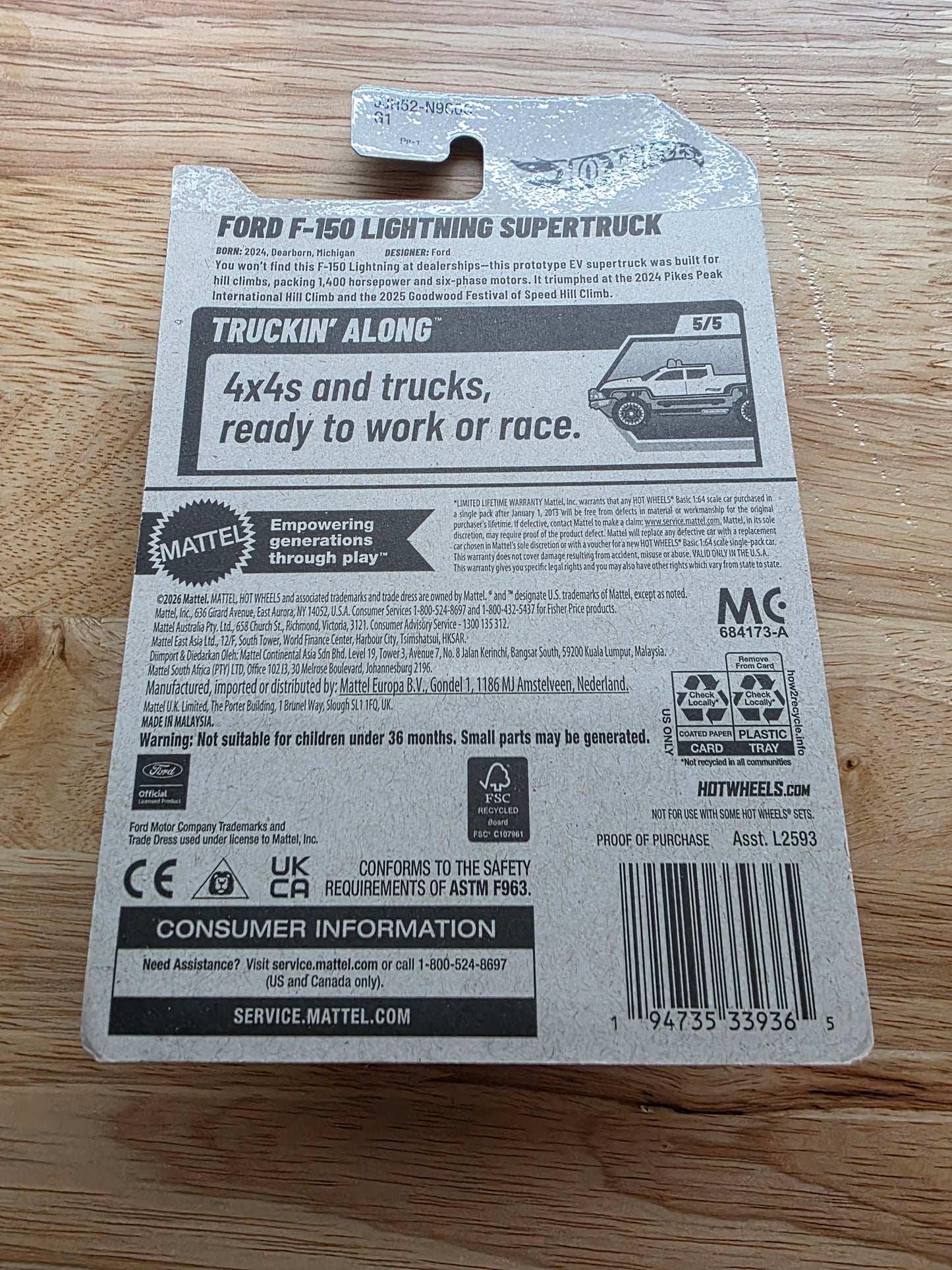 Hot Wheels Ford F-150 Lightning SuperTruck 2026 Mainline Truckin Along 157/250 New