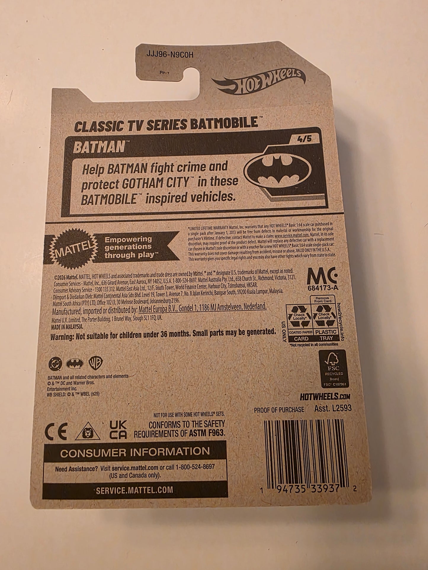 Hot Wheels Classic TV Series Batmobile | Batman 4/5 | 144/250 | 2026 | Showcase Ready