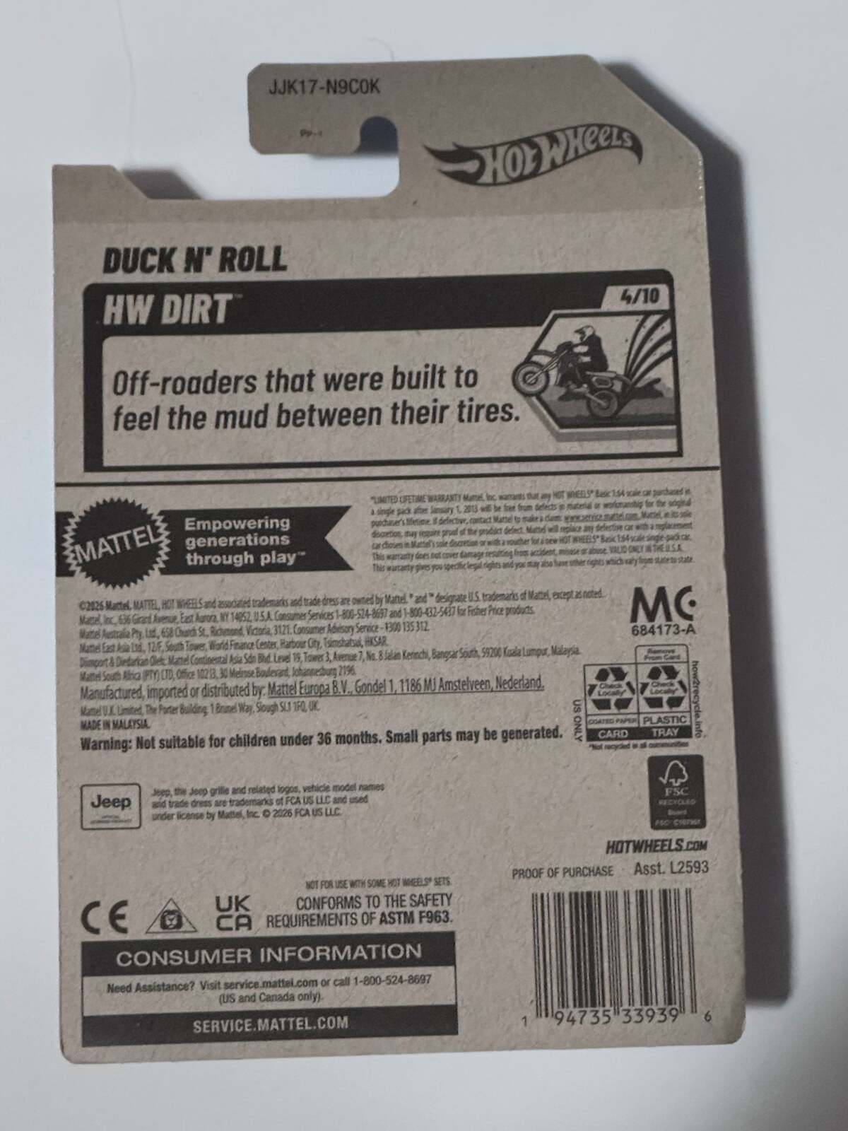 Hot Wheels Duck N' Roll HW Dirt 4/10 2025 Mainline