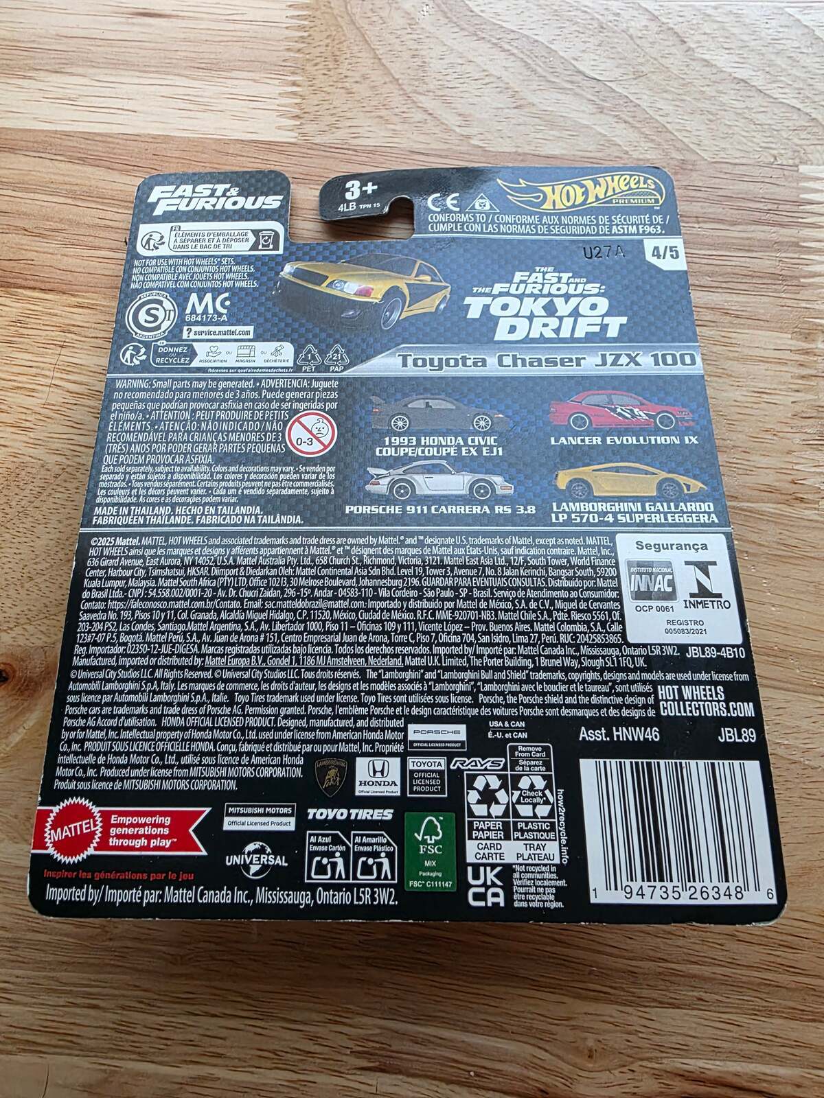 Hot Wheels Toyota Chaser JZX 100 | Tokyo Drift 4/5 | 4/5