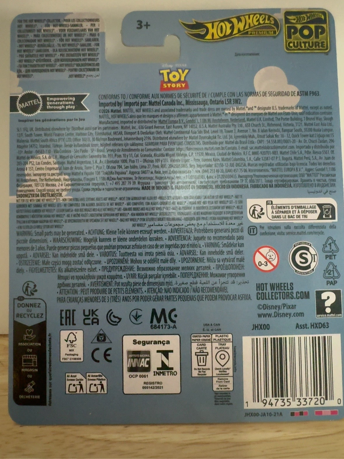 Hot Wheels Premium Toy Story RC Car back package view