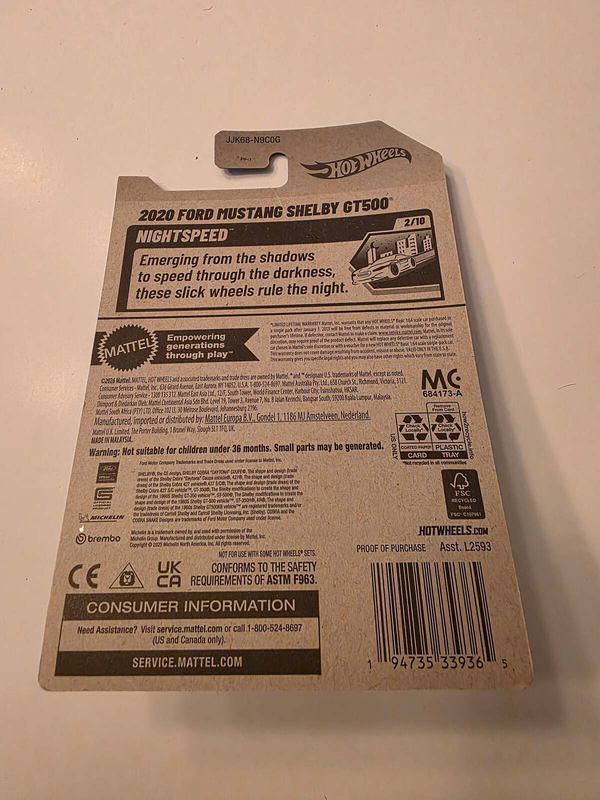 Hot Wheels 2020 Ford Mustang Shelby GT500 | Night Speed 2/10 | 10/250