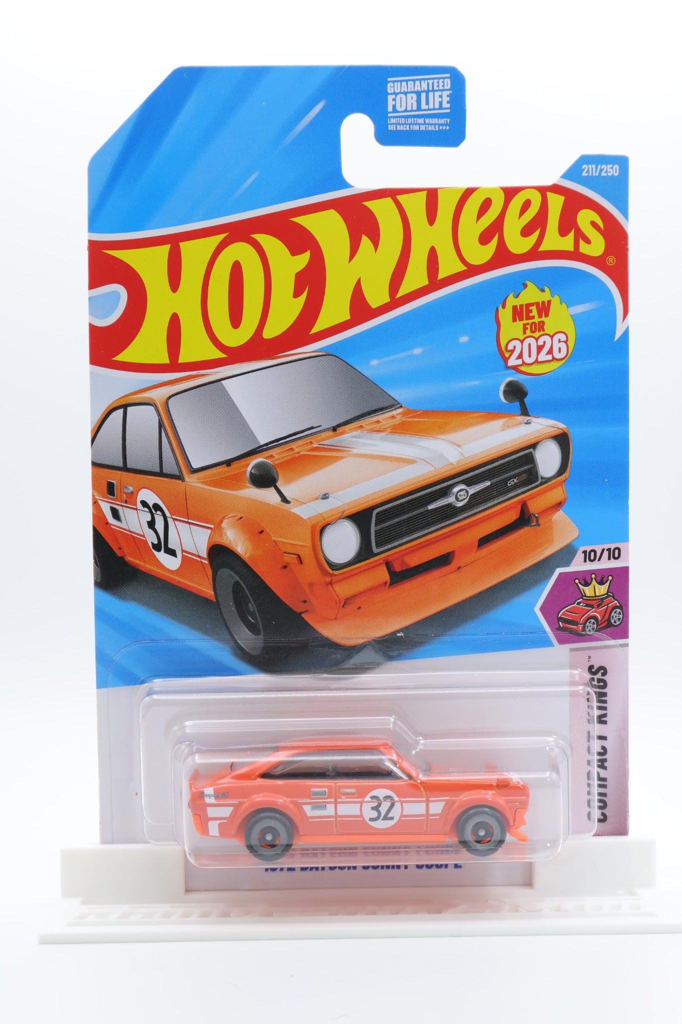 Hot Wheels '72 Datsun Sunny Coupe orange Compact Kings 10/10 211/250