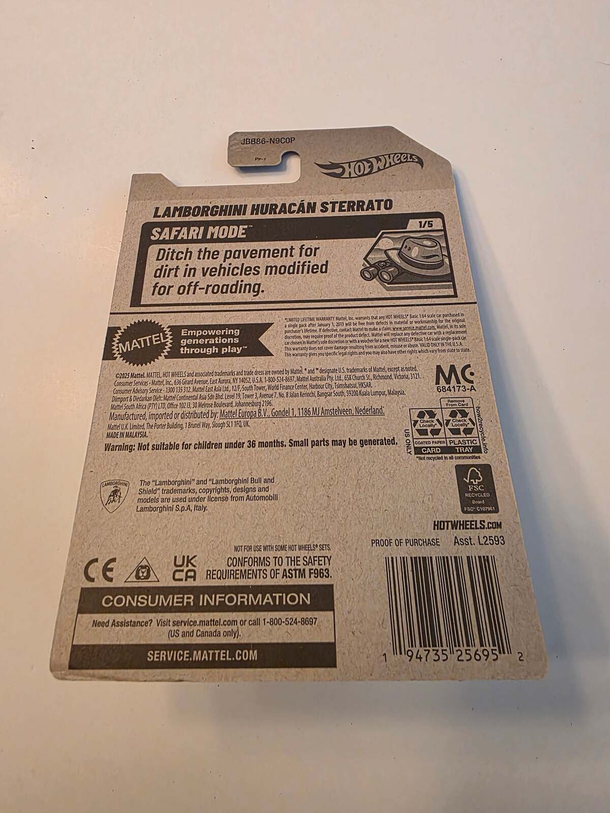 Hot Wheels Lamborghini Huracán Sterrato | Safari Mode 1/5 | 41/250
