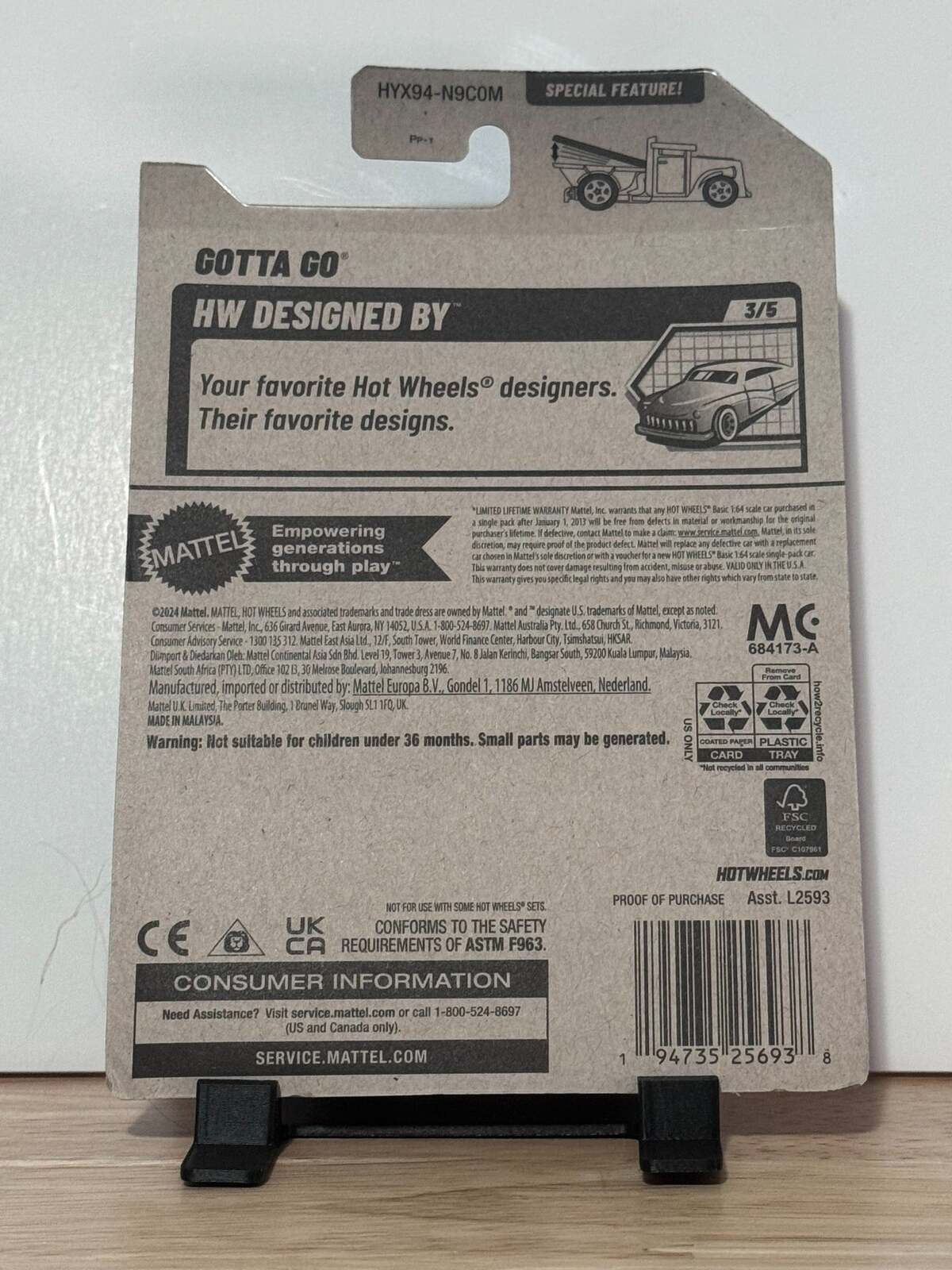 Hot Wheels Gotta Go | HW Designed By 3/5 | 84/250