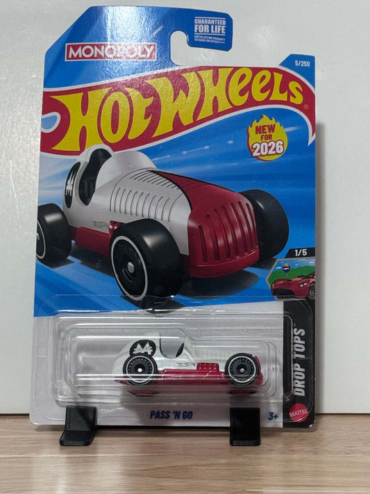Hot Wheels Pass 'N Go | Monopoly Red & White | Drop Tops 1/5 | 5/250 | 2026