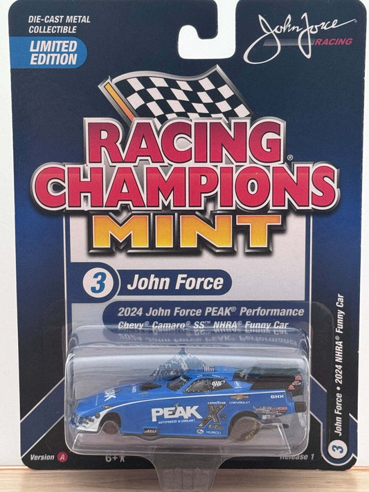 Racing Champions Mint John Force 2024 PEAK Chevrolet Camaro SS NHRA Funny Car