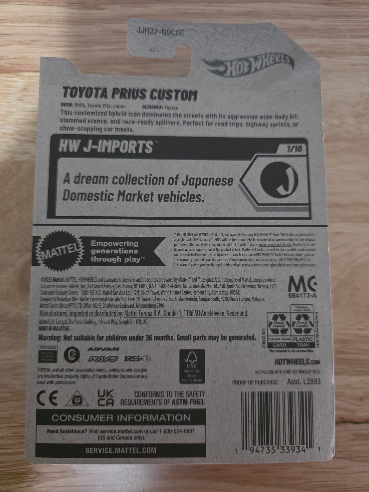Hot Wheels Toyota Prius Custom 2026 Mainline HW J-Imports 60/250 New