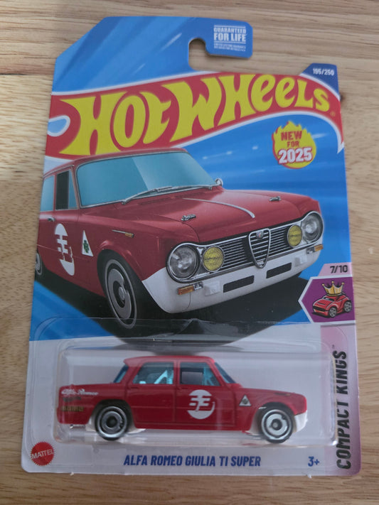 Hot Wheels Alfa Romeo Giulia TI Super 2025 Mainline Compact Kings 195/250 New
