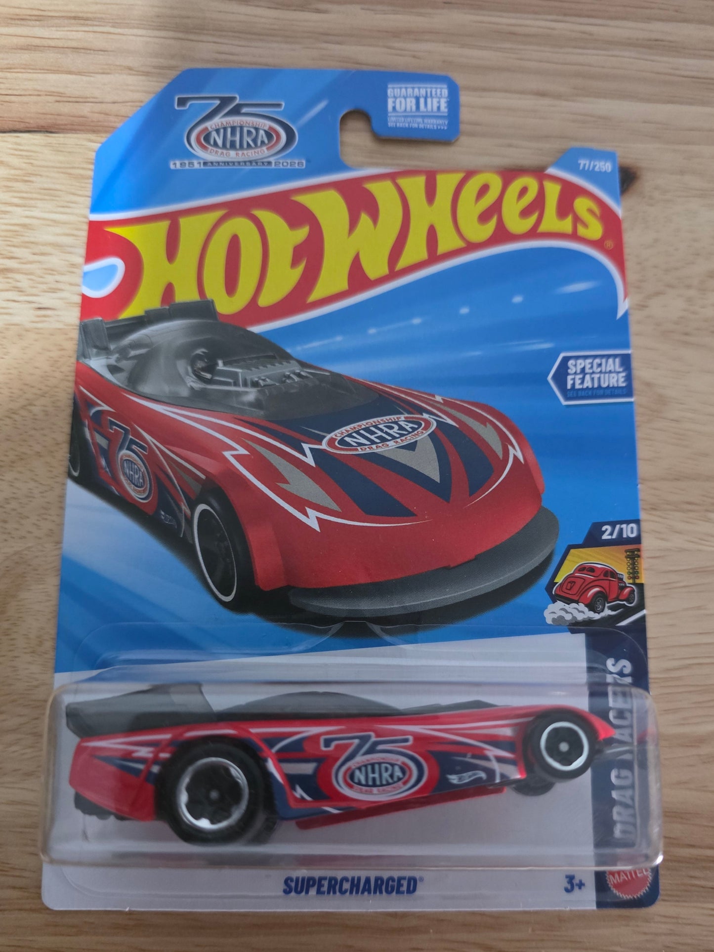 Hot Wheels Supercharged 2025 Mainline Drag Racers NHRA 75th 77/250 New