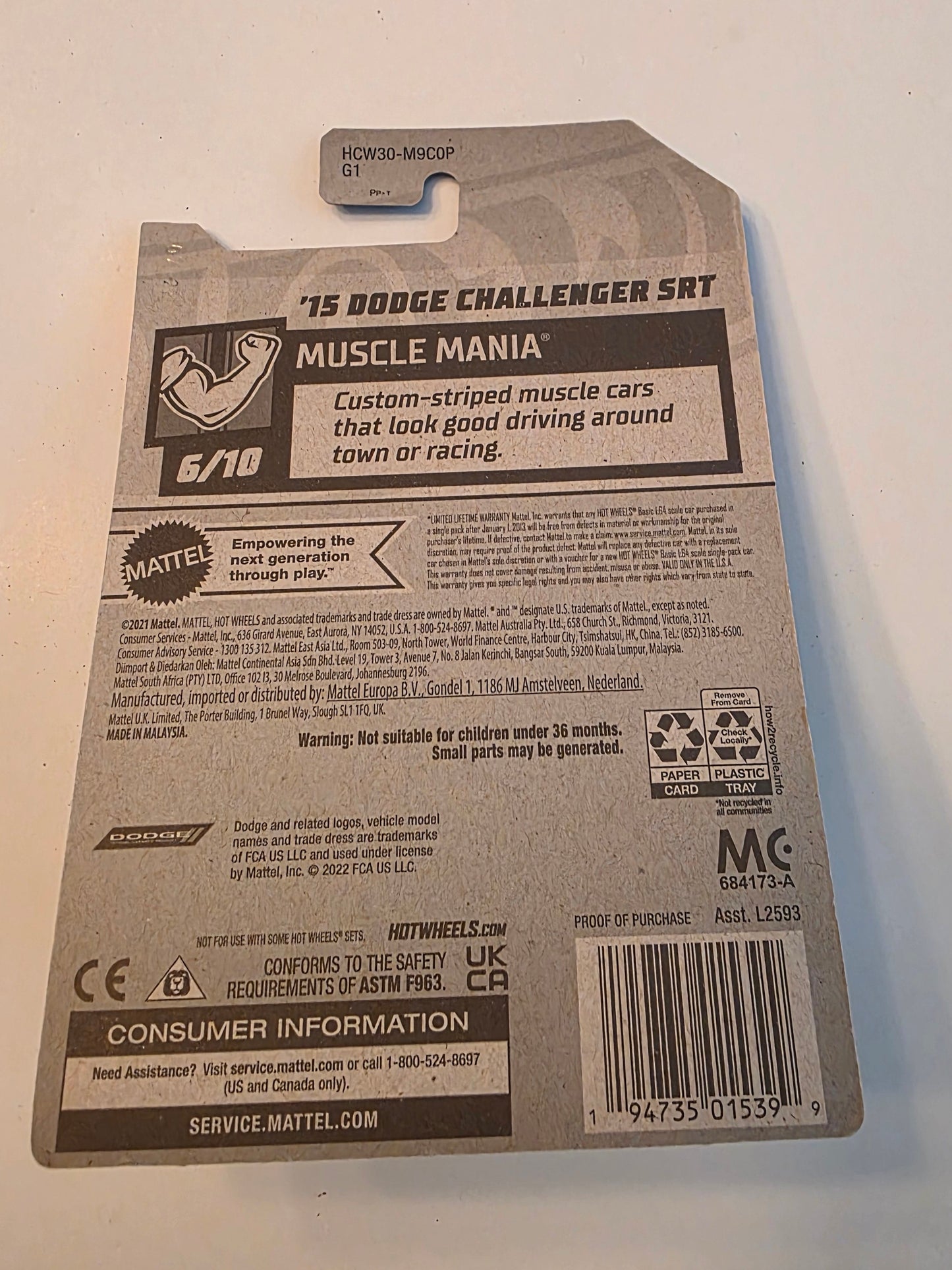 Hot Wheels 15 Dodge Challenger SRT 2022 Mainline Muscle Mania 255/250 New