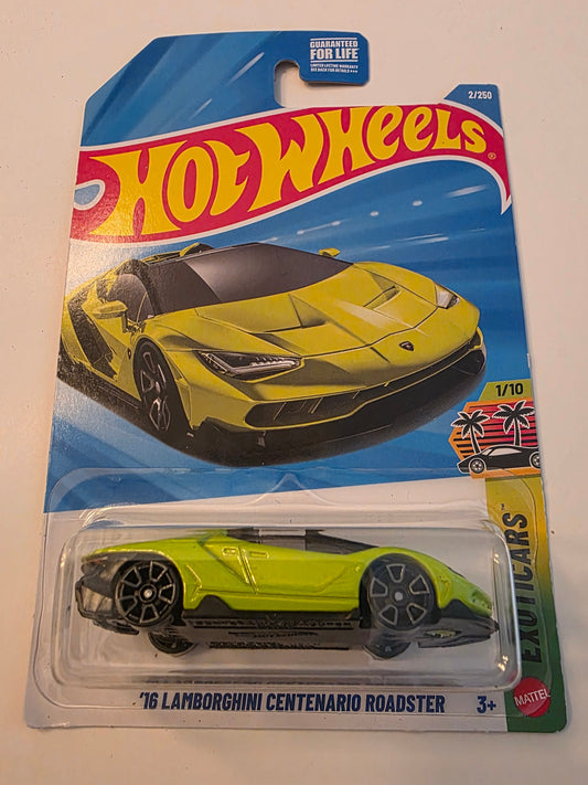 Hot Wheels '16 Lamborghini Centenario Roadster | Exotics 1/10 | 2/250 | 2025 | Showcase Ready