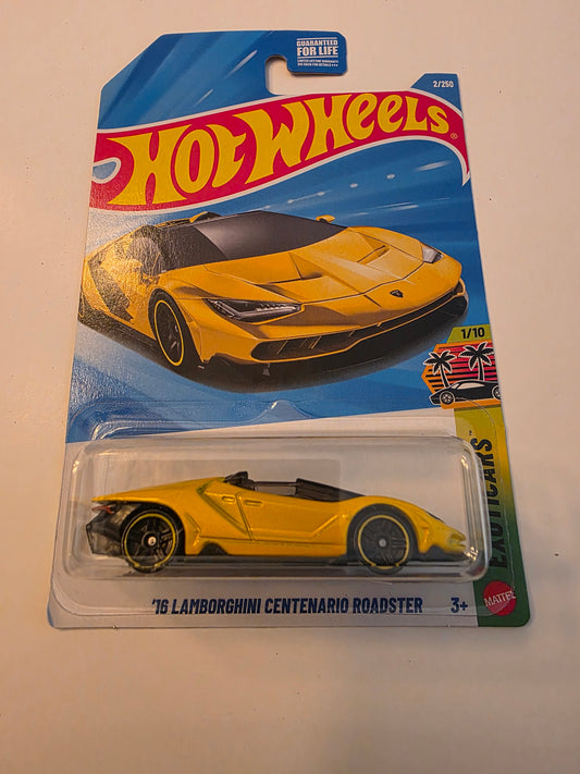 Hot Wheels '16 Lamborghini Centenario Roadster | Exotics 1/10 | 2/250 | 2025 | Showcase Ready