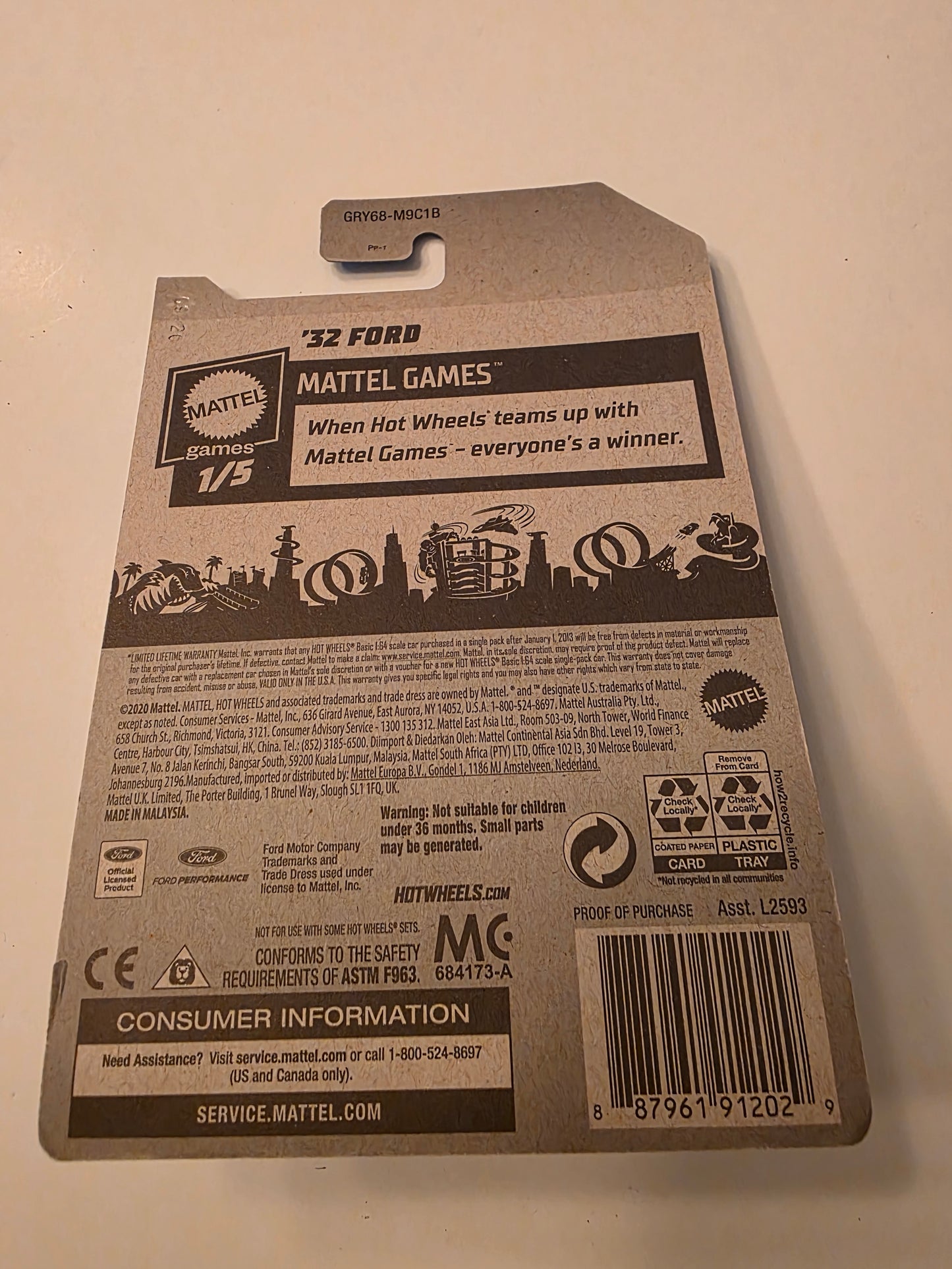 Hot Wheels 32 Ford UNO 2021 Mainline Mattel Games 27/250 New