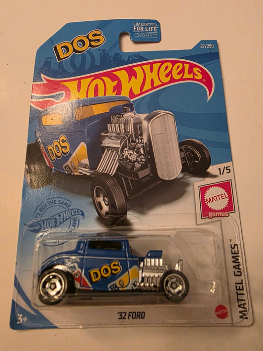 Hot Wheels 32 Ford DOS Blue 2021 Mainline Mattel Games 27/250 New