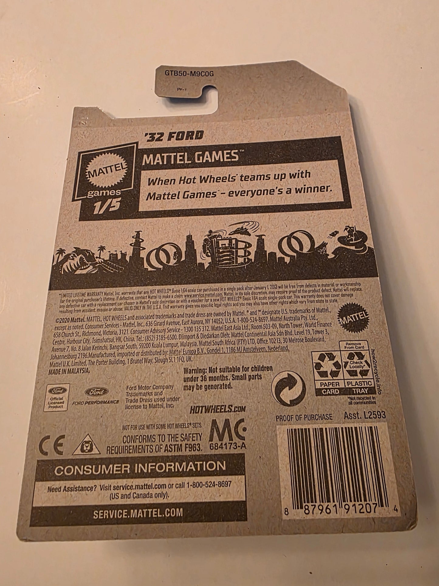 Hot Wheels 32 Ford DOS Blue 2021 Mainline Mattel Games 27/250 New