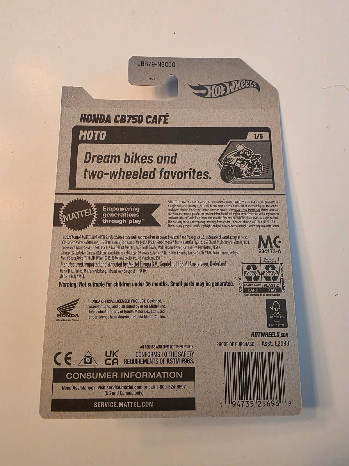 Hot Wheels Honda CB750 Café | Moto 1/5 | 150/250