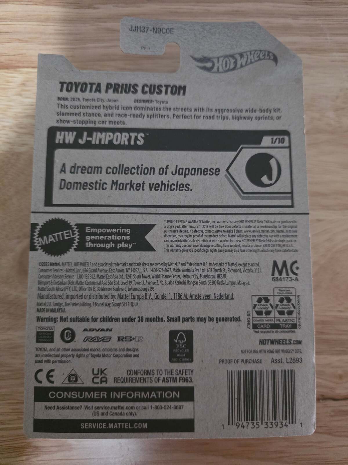 Hot Wheels Toyota Prius Custom | HW J-Imports 1/10 | 60/250