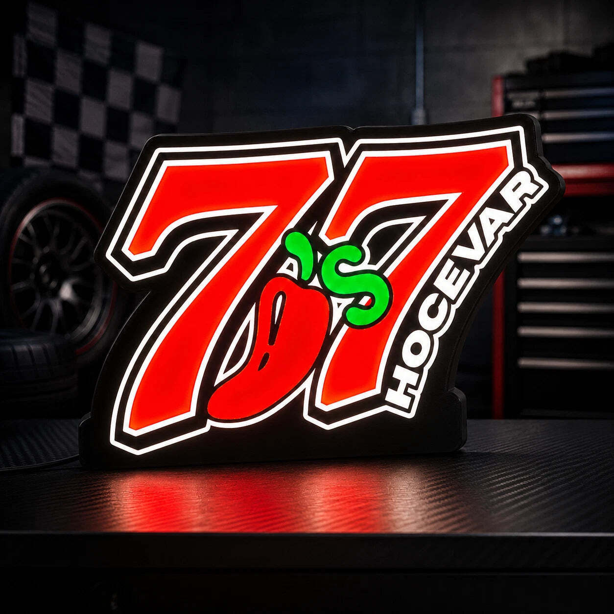 77 Hocevar-Inspired LED Racing Light Box | 3D Printed Sign
