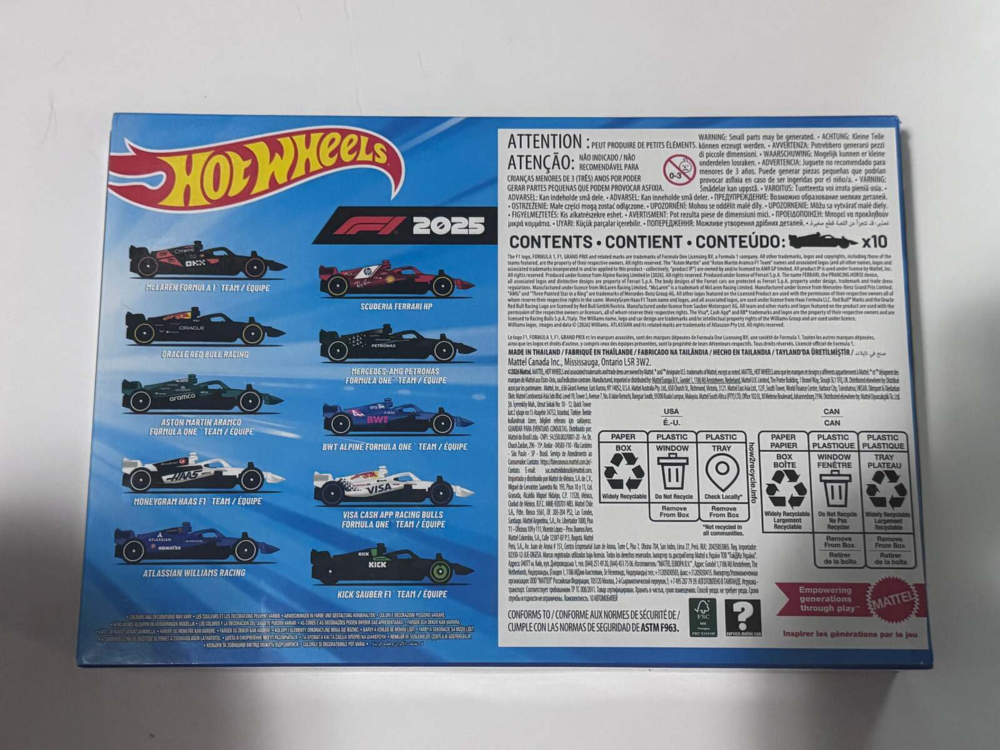 Hot Wheels Formula 1 2025 10-Car Pack