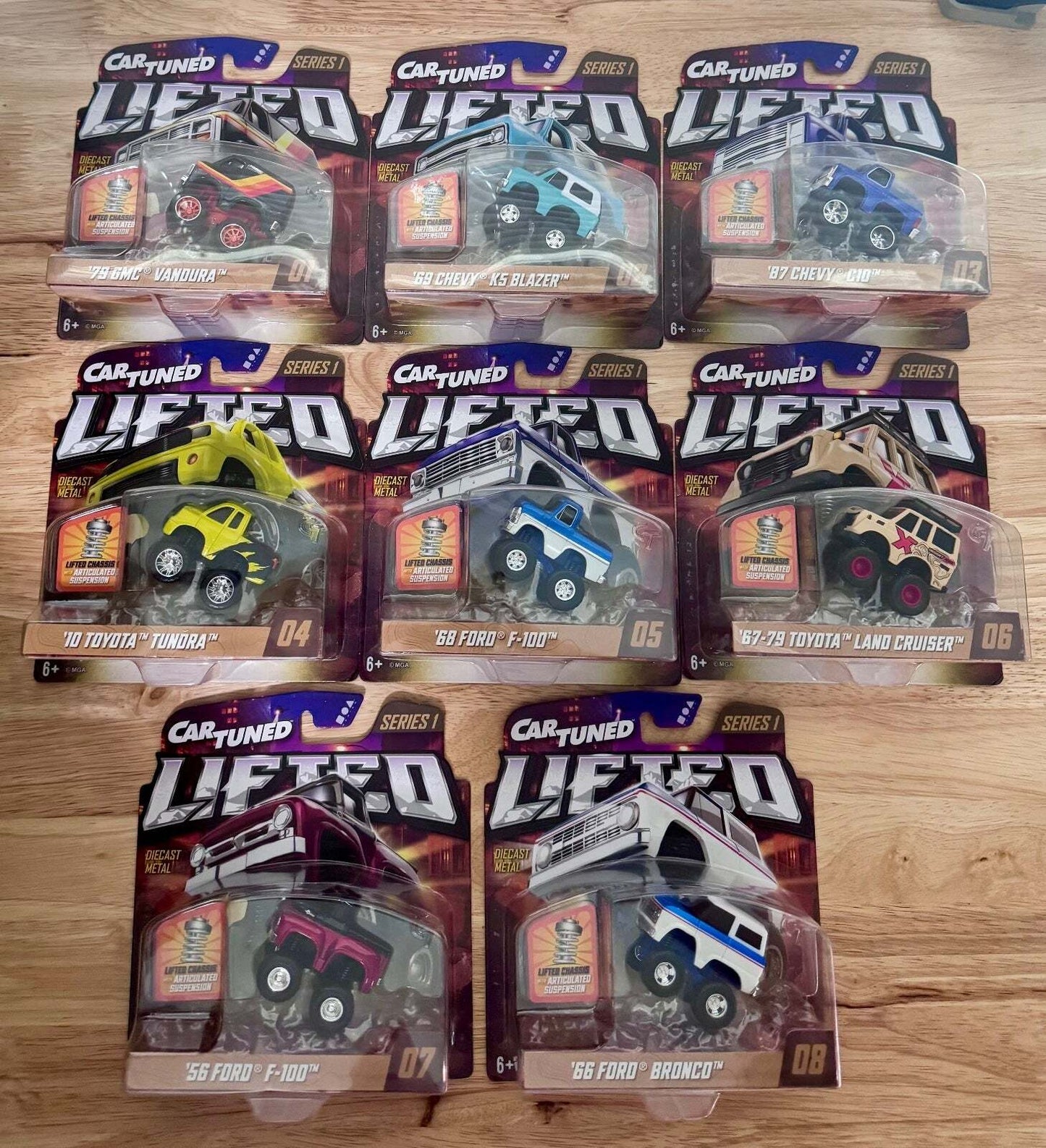 2026 MGA CAR TUNED LIFTED SERIES 1 TARGET EXCLUSIVE COMPLETE SET OF 8 BRAND NEW!