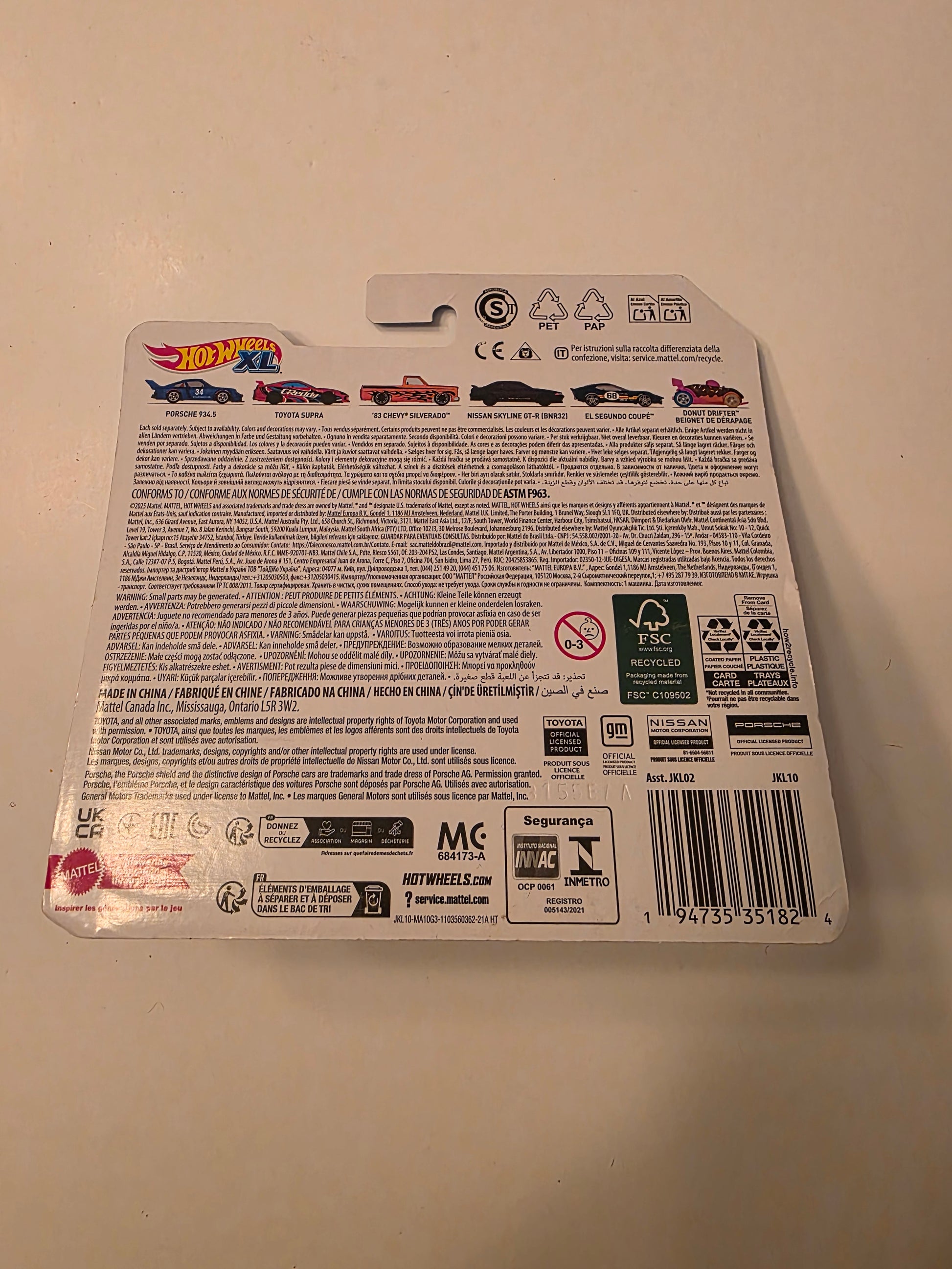 DC-0309 back - Hot Wheels Toyota Supra