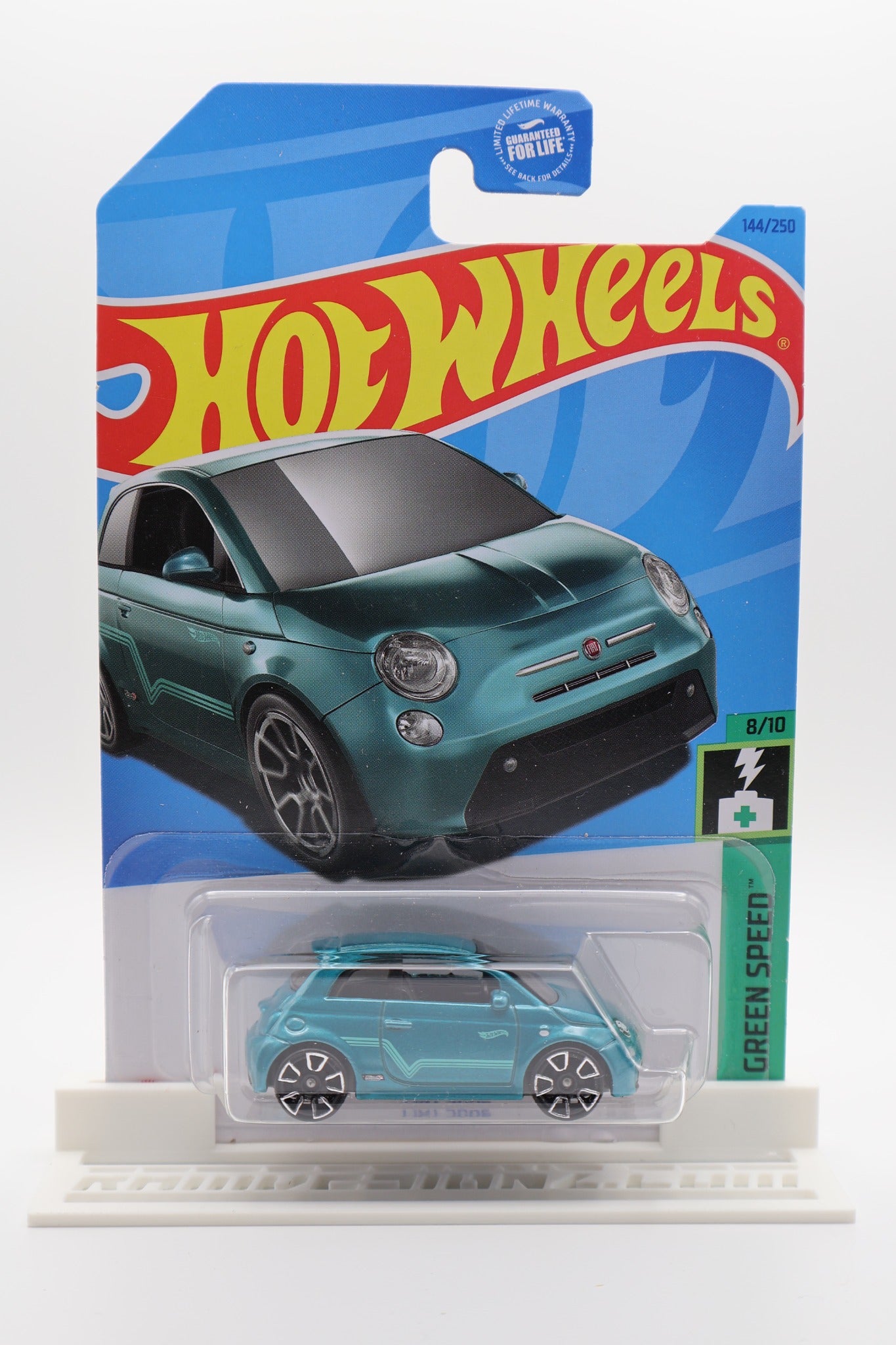 Hot Wheels Fiat 500e metallic teal HW Green Speed 8/10 144/250