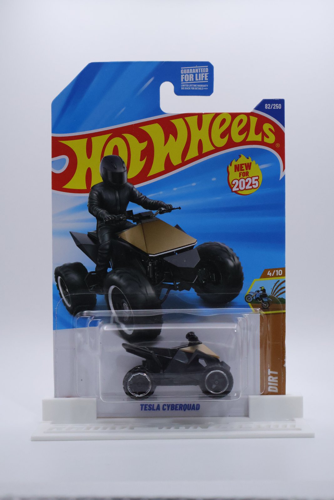 Hot Wheels Tesla Cyberquad black HW Dirt 1:64 diecast, front of card