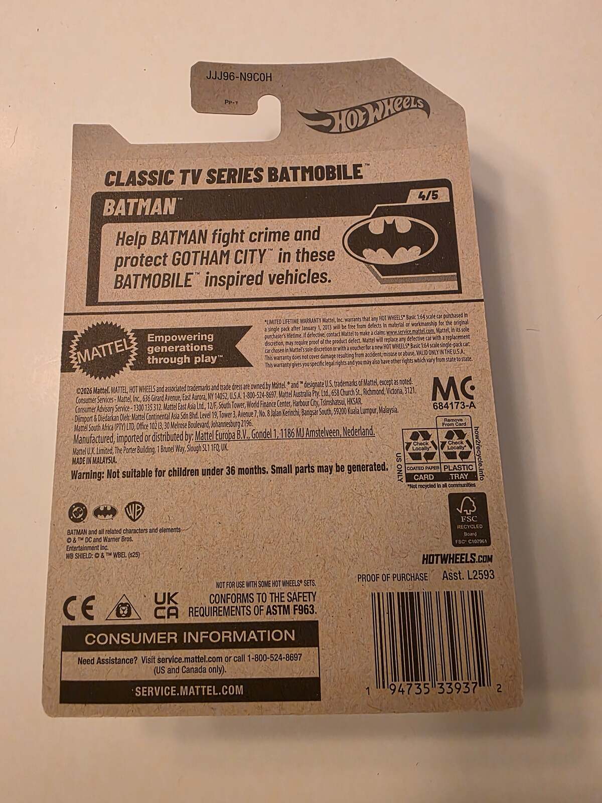 Hot Wheels Classic TV Series Batmobile | Batman 4/5 | 144/250