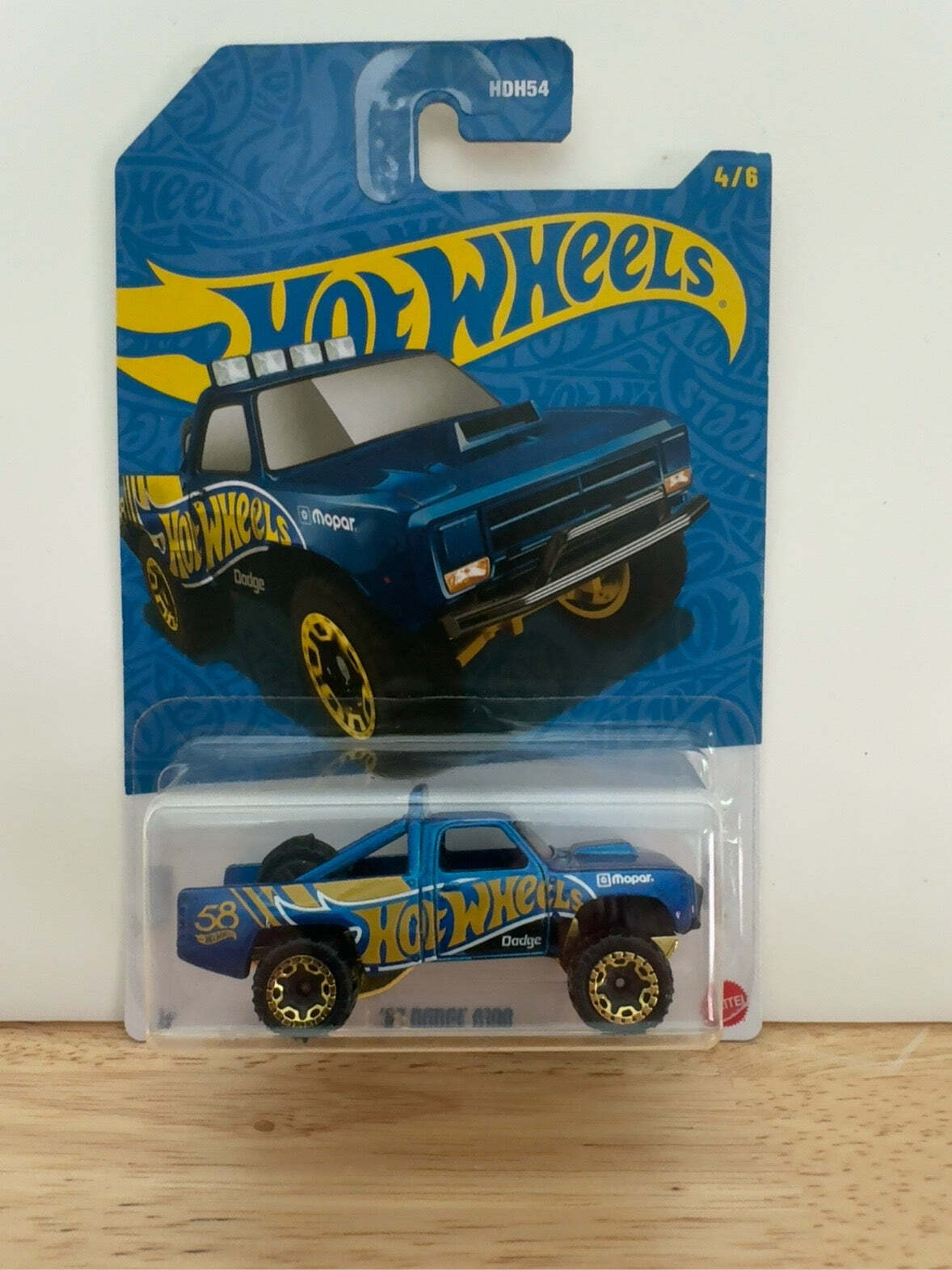 Hot Wheels 58th Anniversary ’87 Dodge D100 | Blue & Gold 4/6
