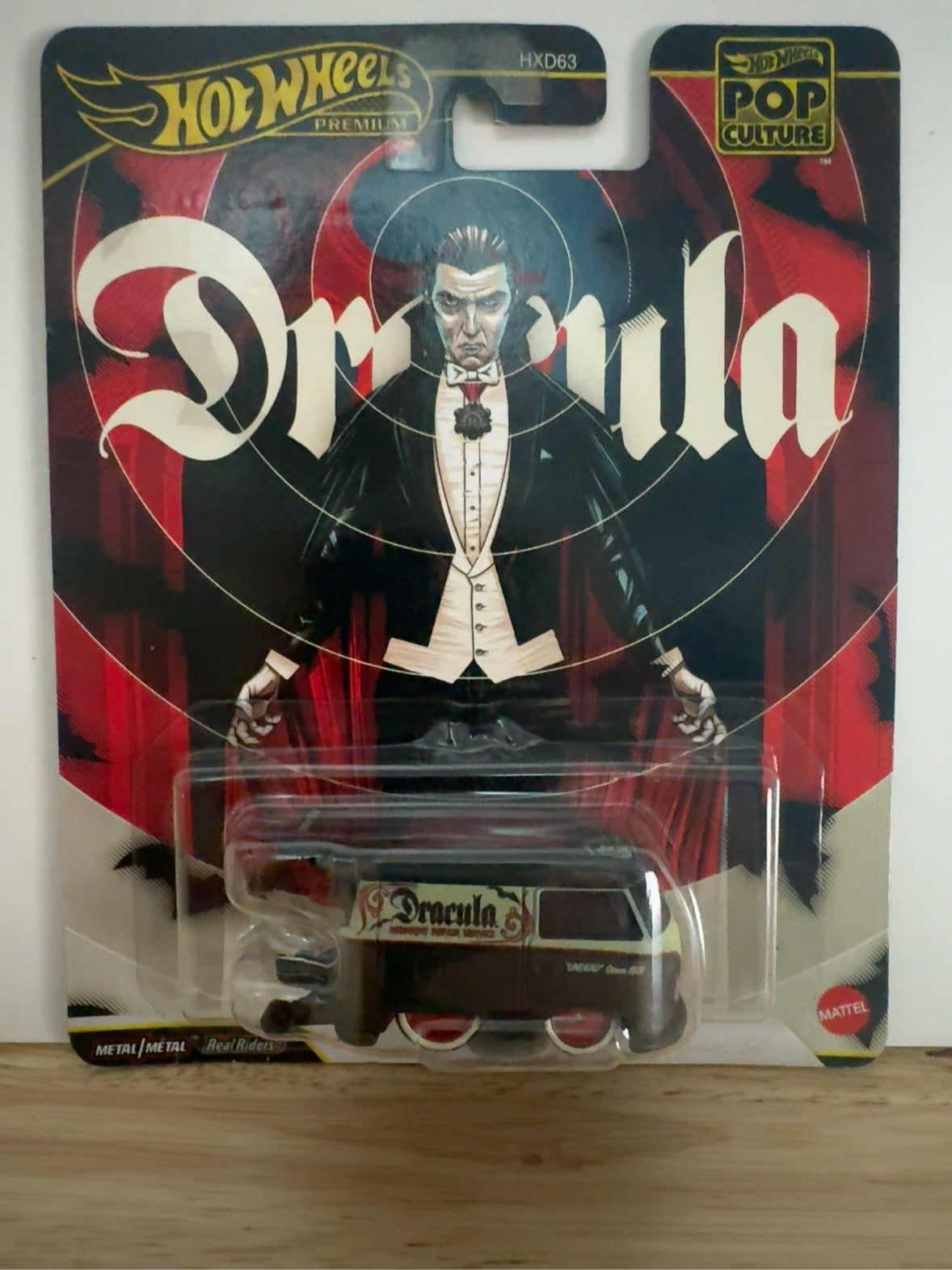Hot Wheels Premium Dracula Volkswagen Drag Bus front package view