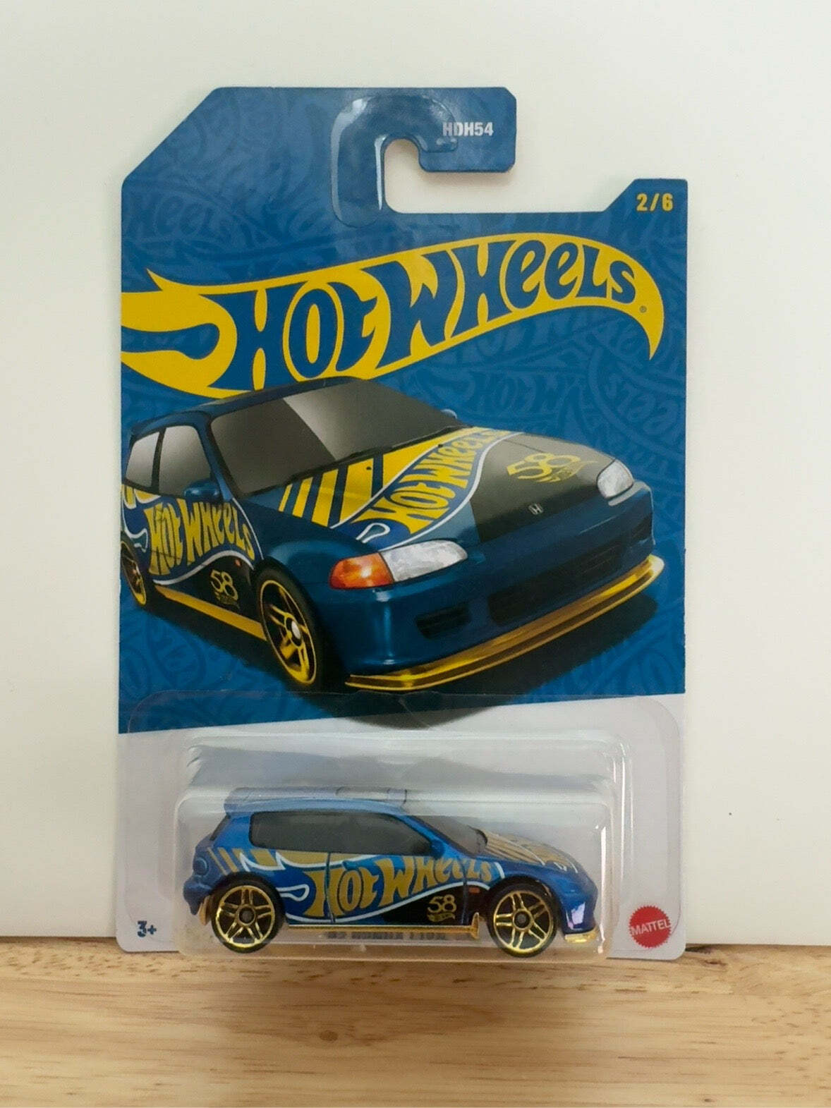 Hot Wheels 58th Anniversary ’92 Honda Civic EG | Blue & Gold 2/6