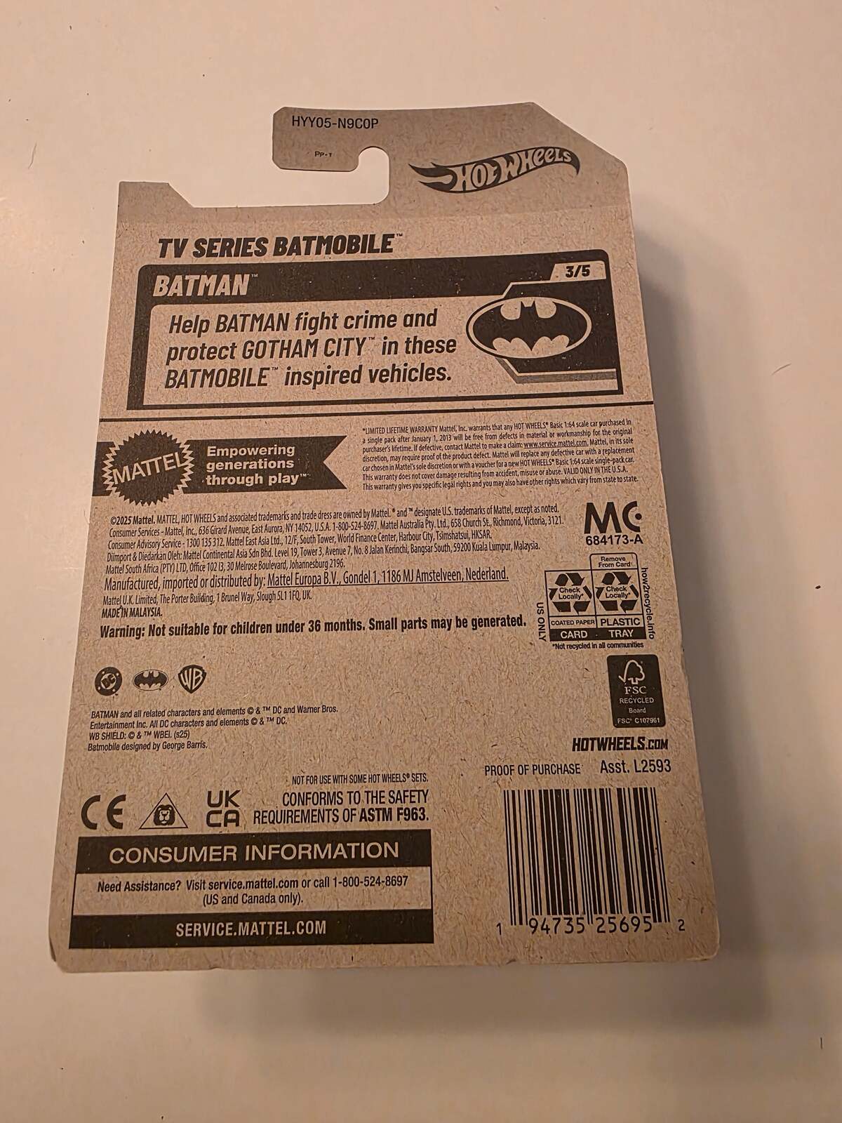 Hot Wheels TV Series Batmobile | Batman 3/5 | 103/250