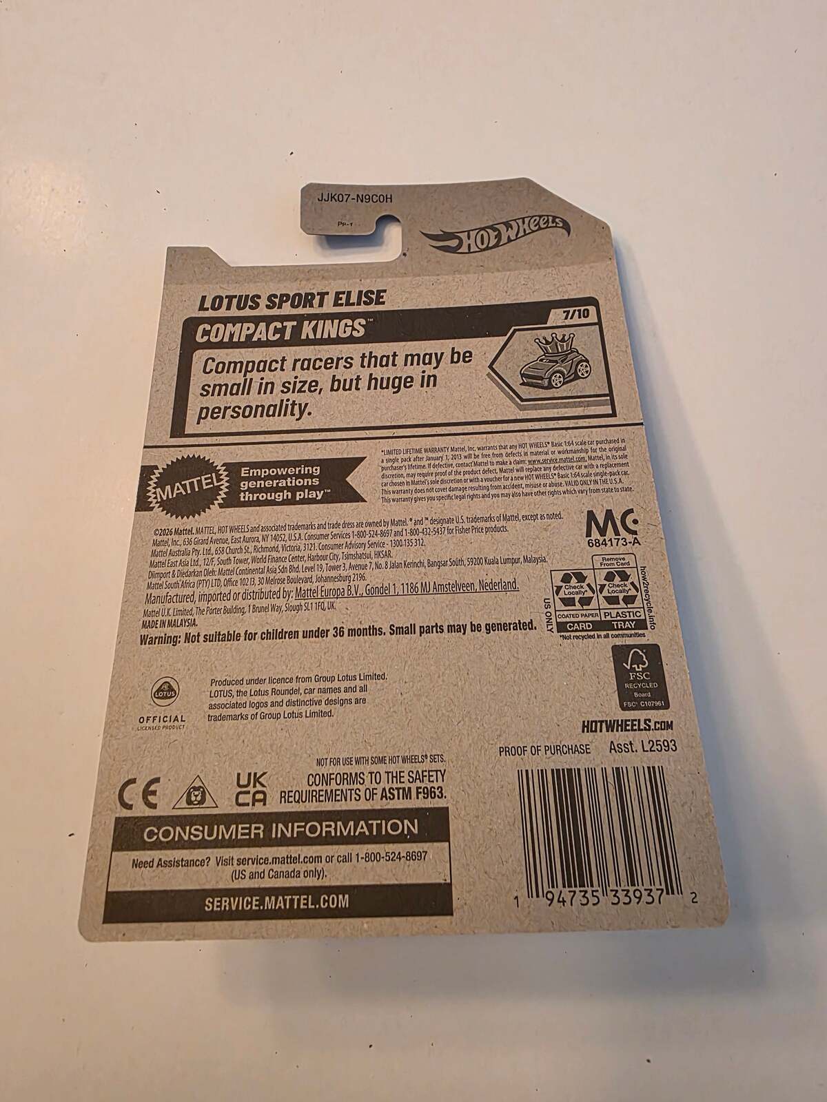 Hot Wheels Lotus Sport Elise | Compact Kings 7/10 | 160/250